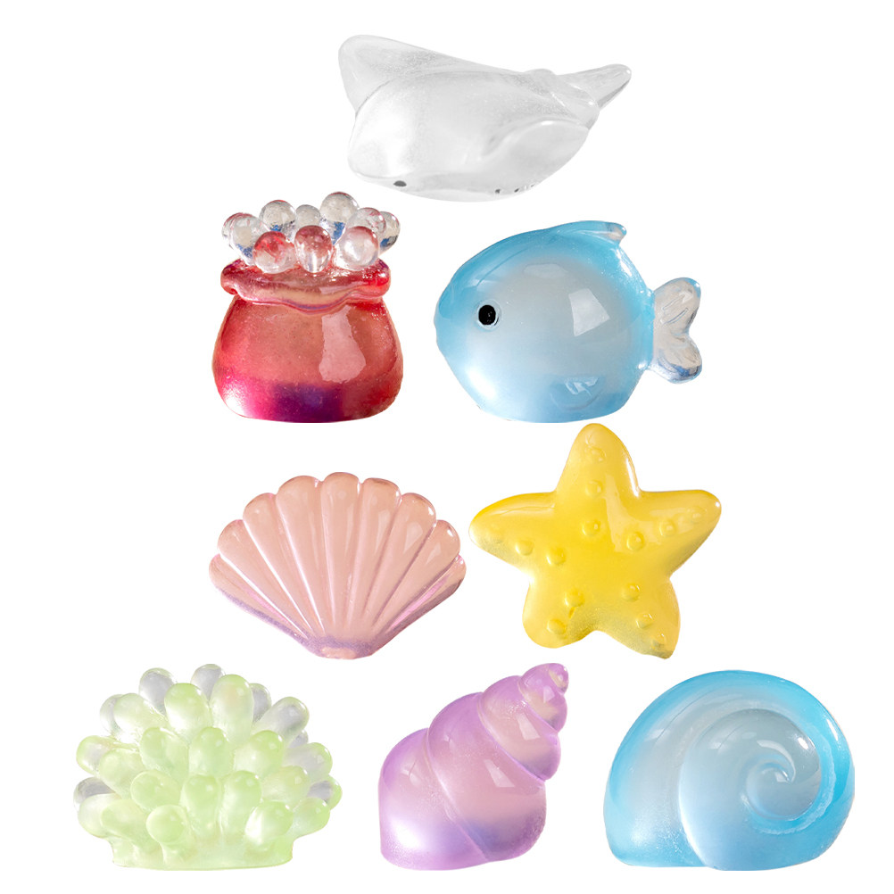 Marine Aquarium Home - 8Pcs Resin Marine Animal Decor for