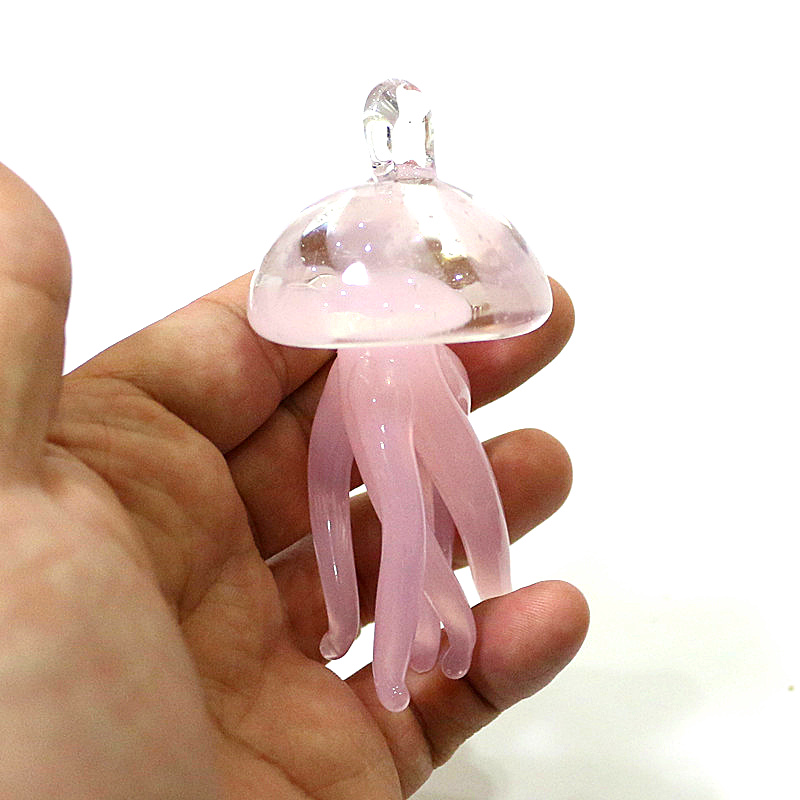 Marine Aquarium Home - Pink Jellyfish Glass Pendant Cute Marine