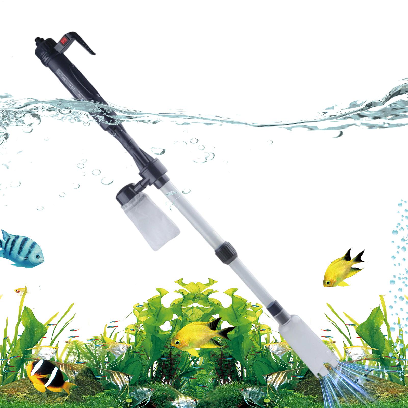 Marine Aquarium Water Change - Aquarium Vacuum Adjustable Telescopic USB Portable