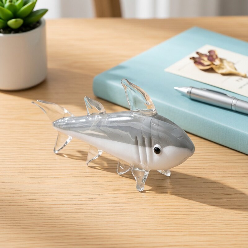 Gray Murano Glass Shark Figuri - огляд і ціна Marine Aquarium Home