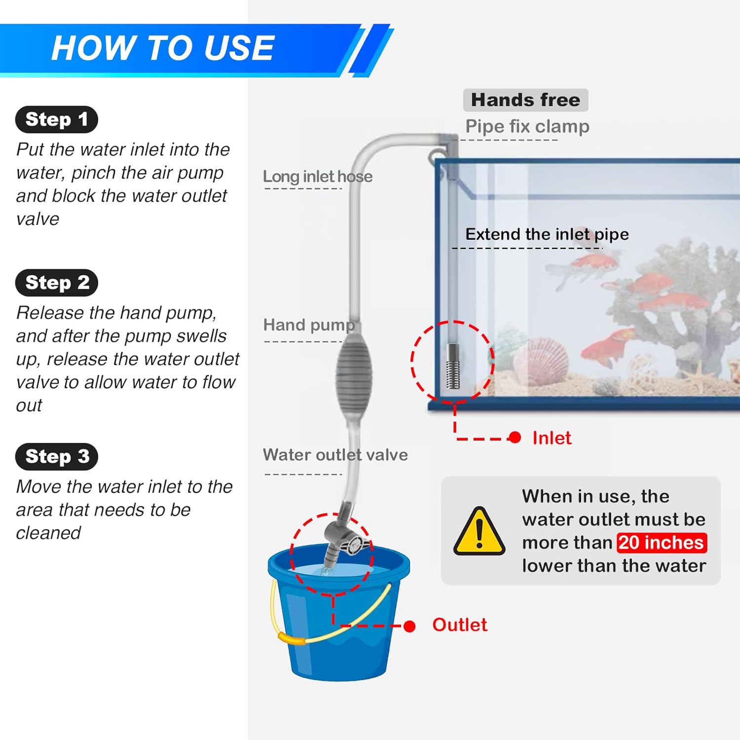 Large Fish Tank Aquarium Sipho - огляд і ціна Marine Aquarium Water Change