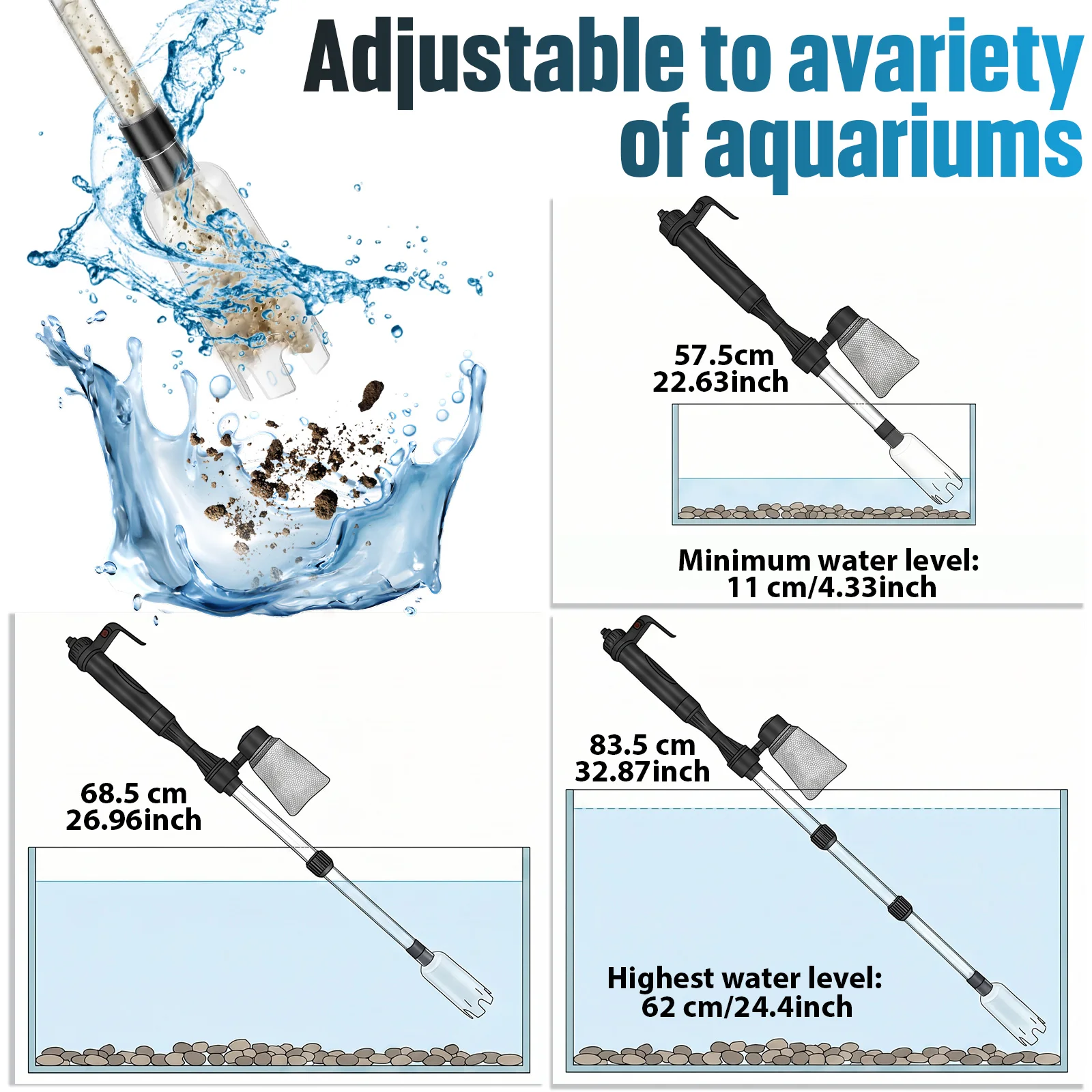 Aquarium Vacuum Gravel Cleaner - огляд і ціна Marine Aquarium Water Change