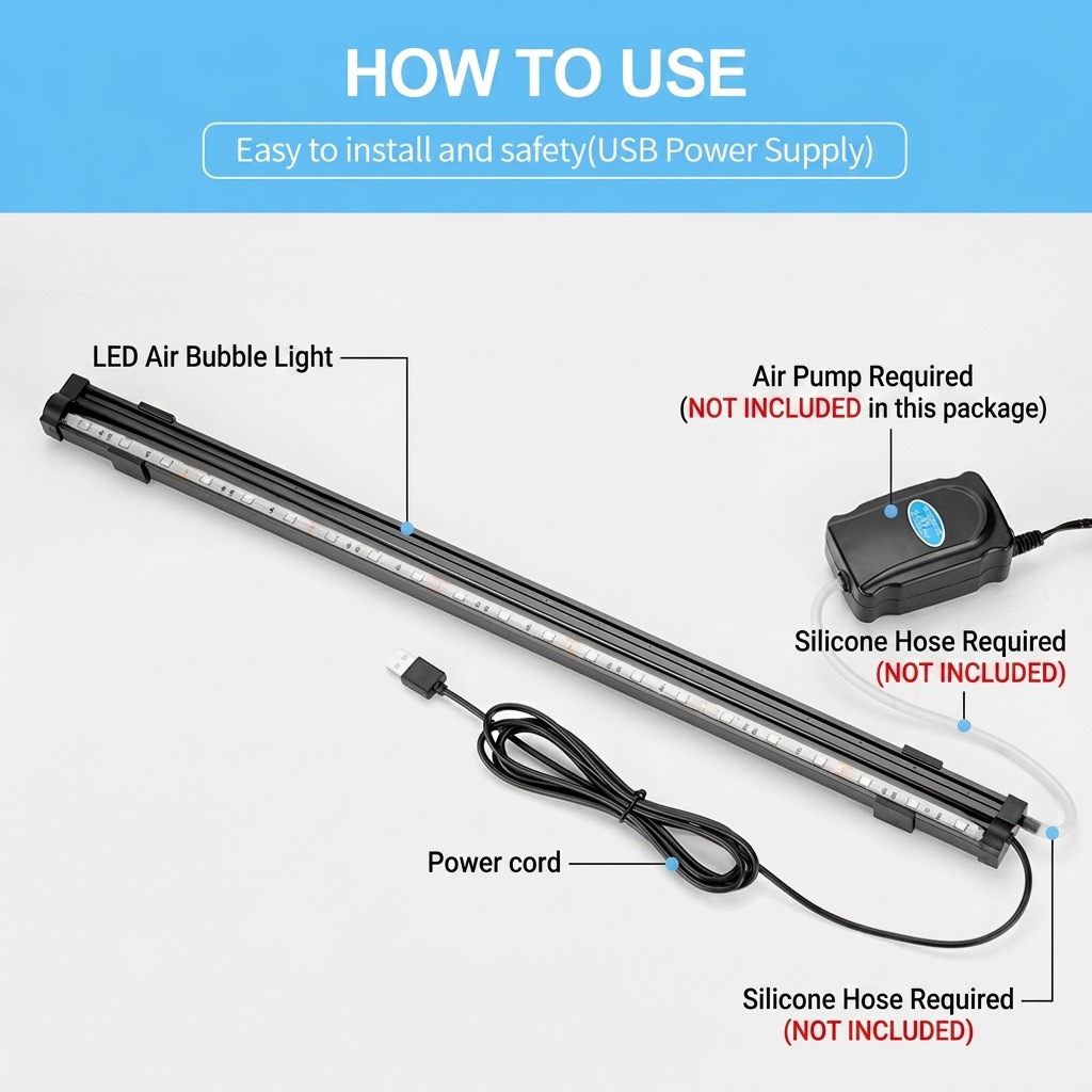 USB LED Aquarium Air Bubble Li - огляд і ціна Marine Aquarium Water Change